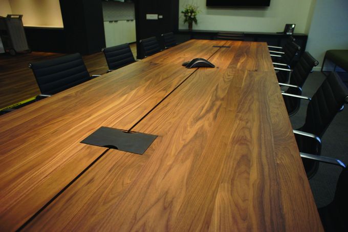 Custom hardwood conference table