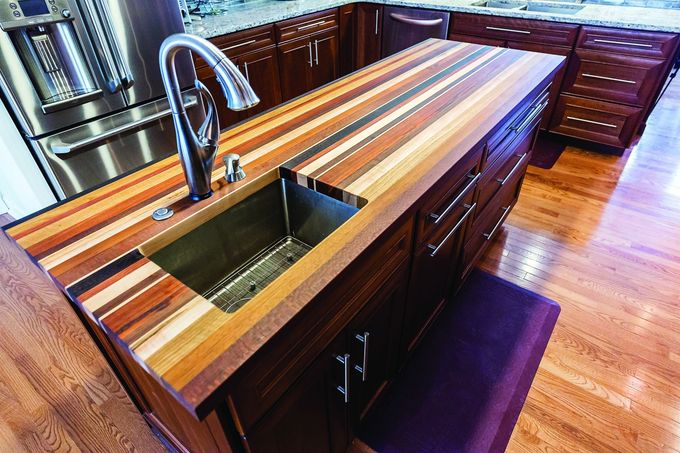Multi-species edge grain countertop