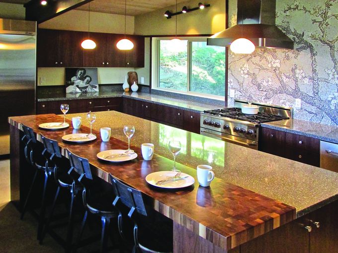 Walnut end grain countertop