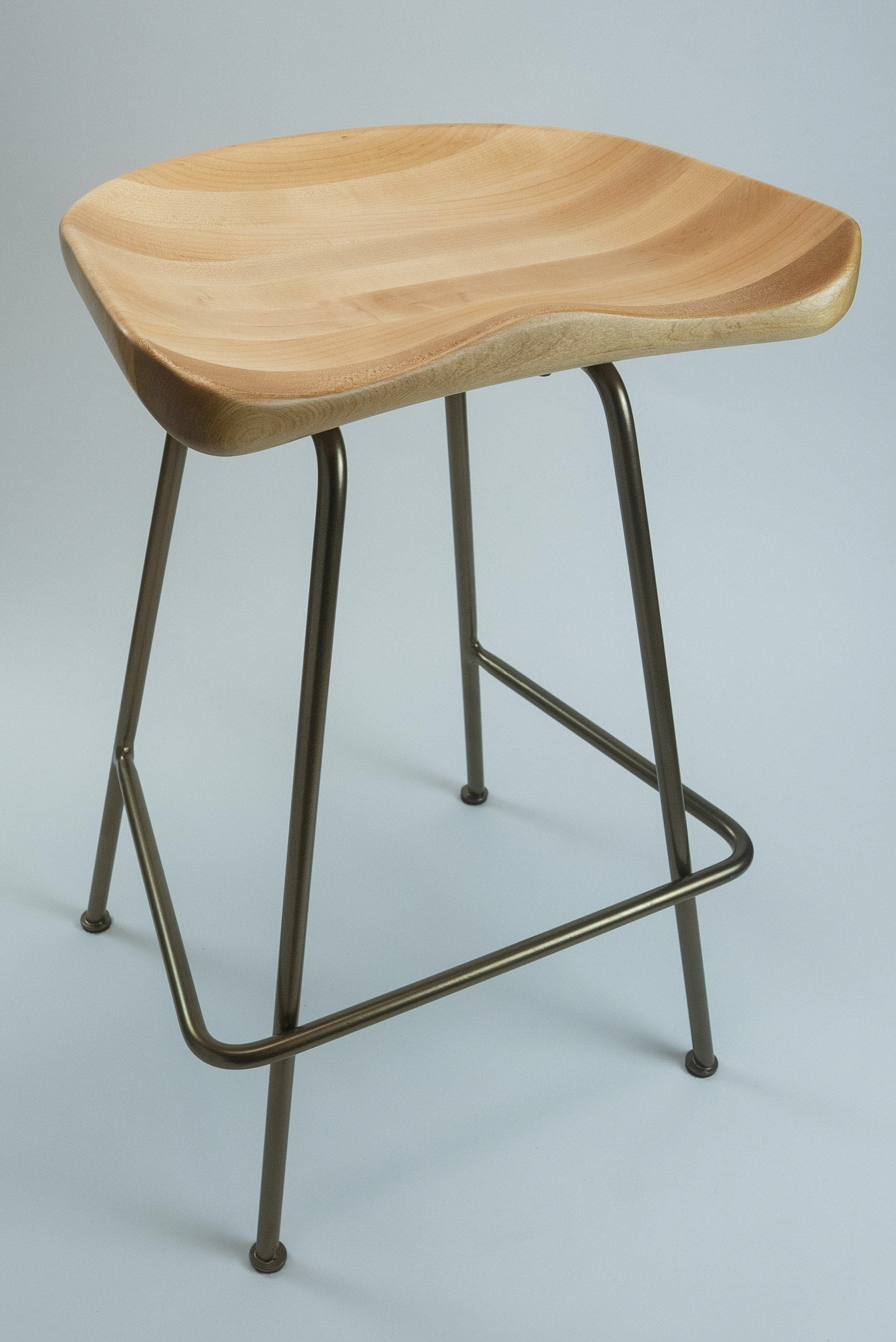 High Tide stool in Hard Maple on bronze powder-coat